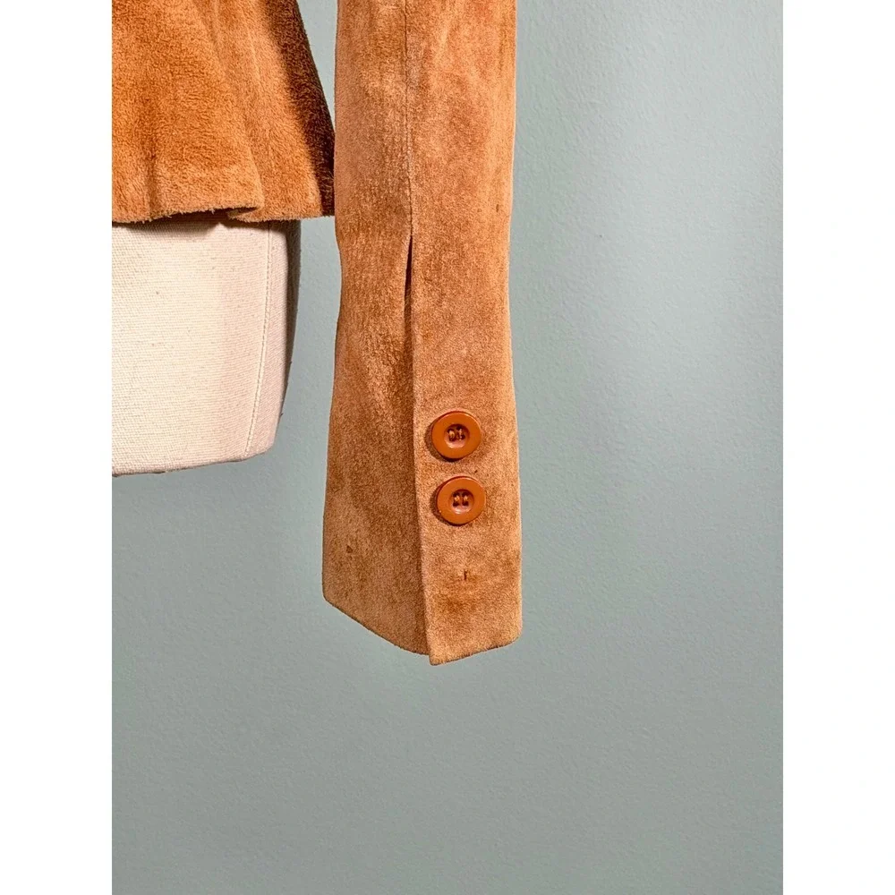 Vintage 2000s Cache Leather Blazer Suede 00s 90s Jacket Y2K Fall Chic Office
